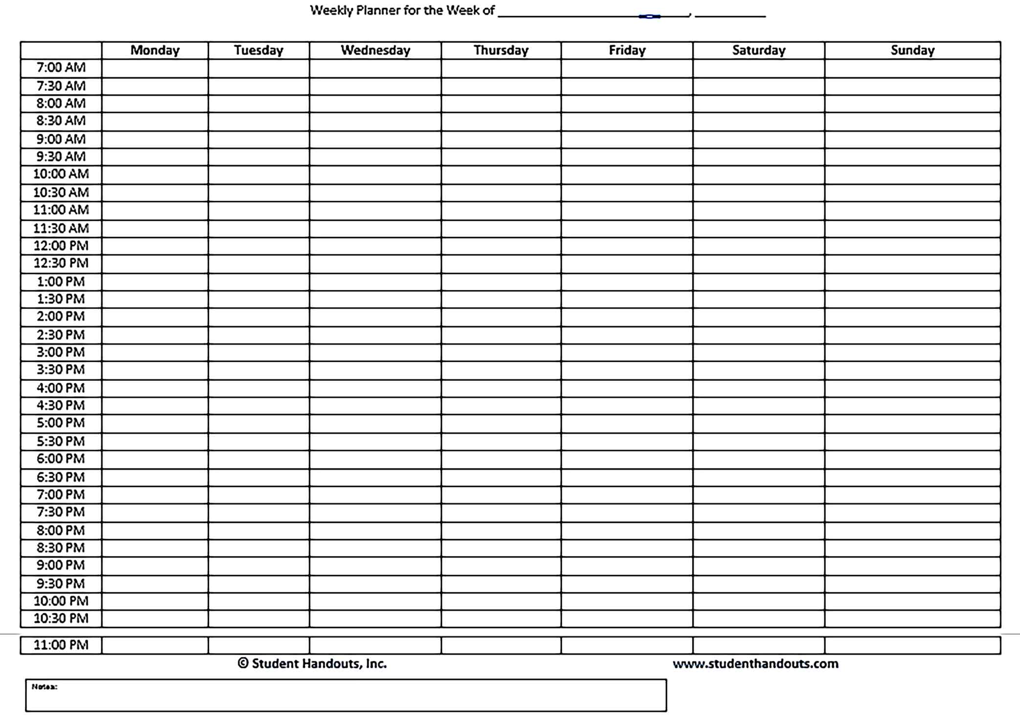 Template Family Schedule Daily Weekly Hourly Planner Word Doc Sample