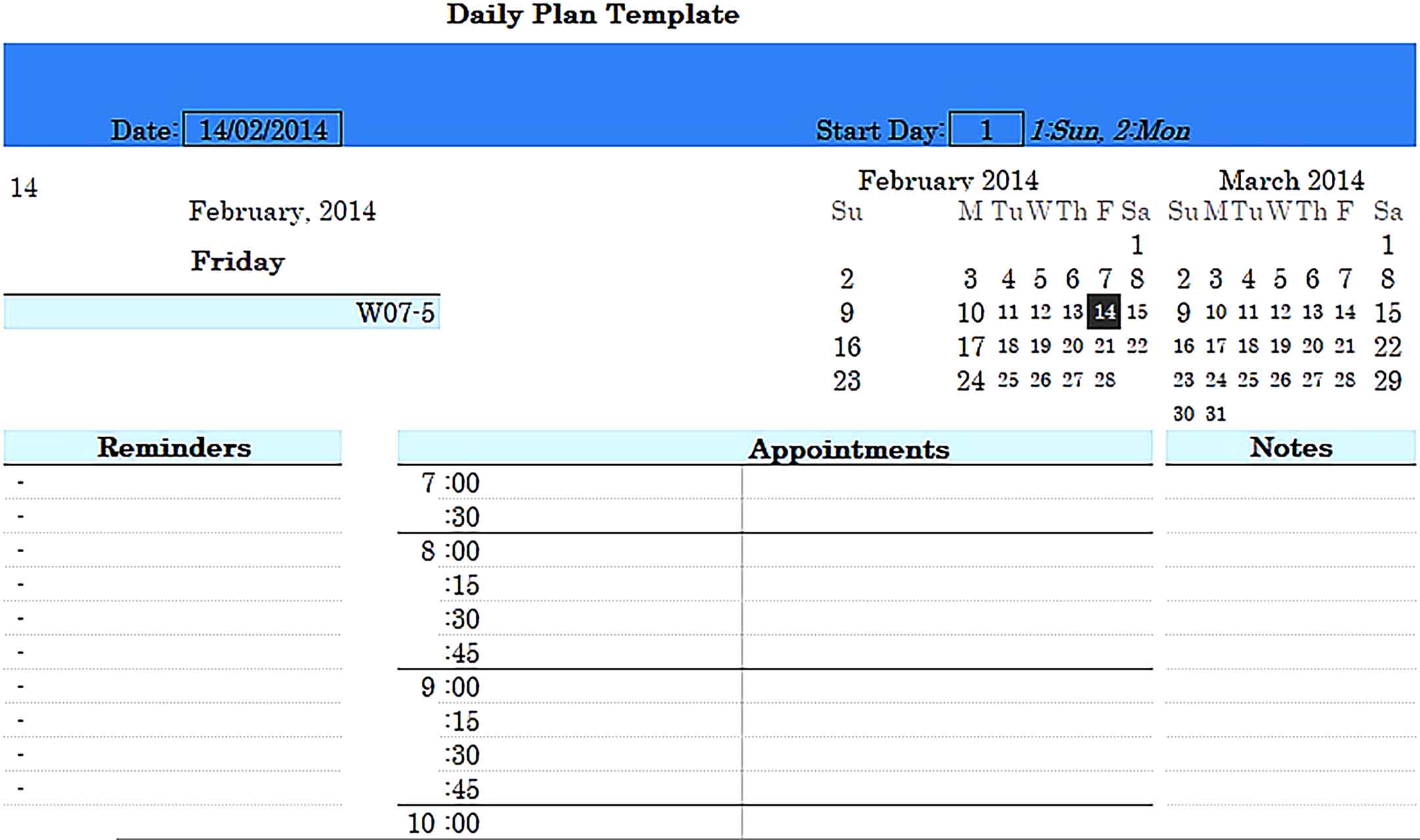 Template college class schedule 1 Sample 002