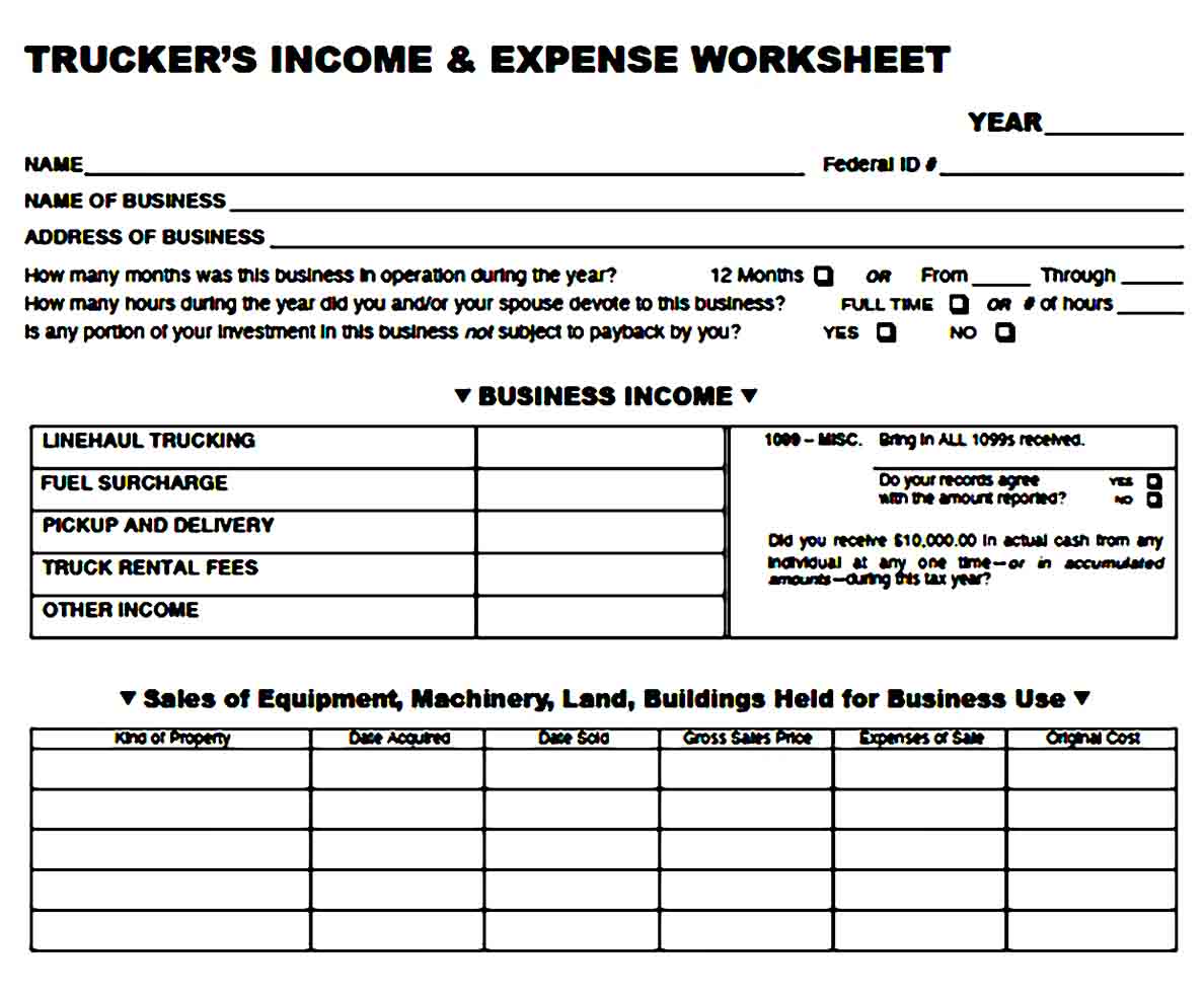 Trucking Company Budget Template