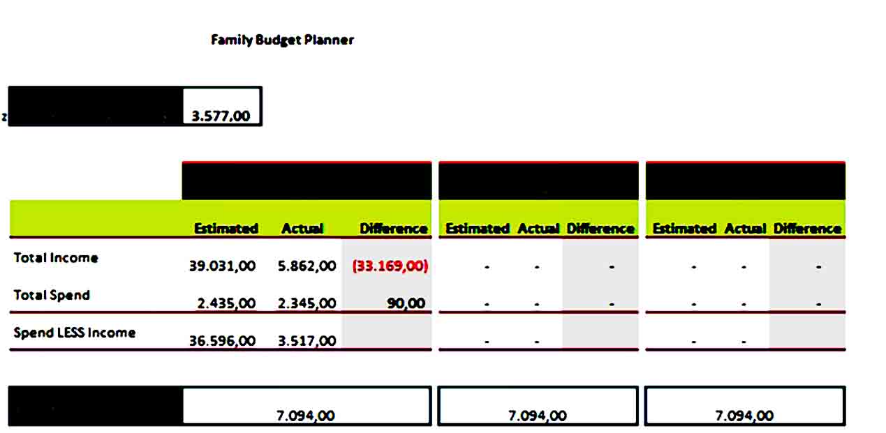 free download family budget plan template