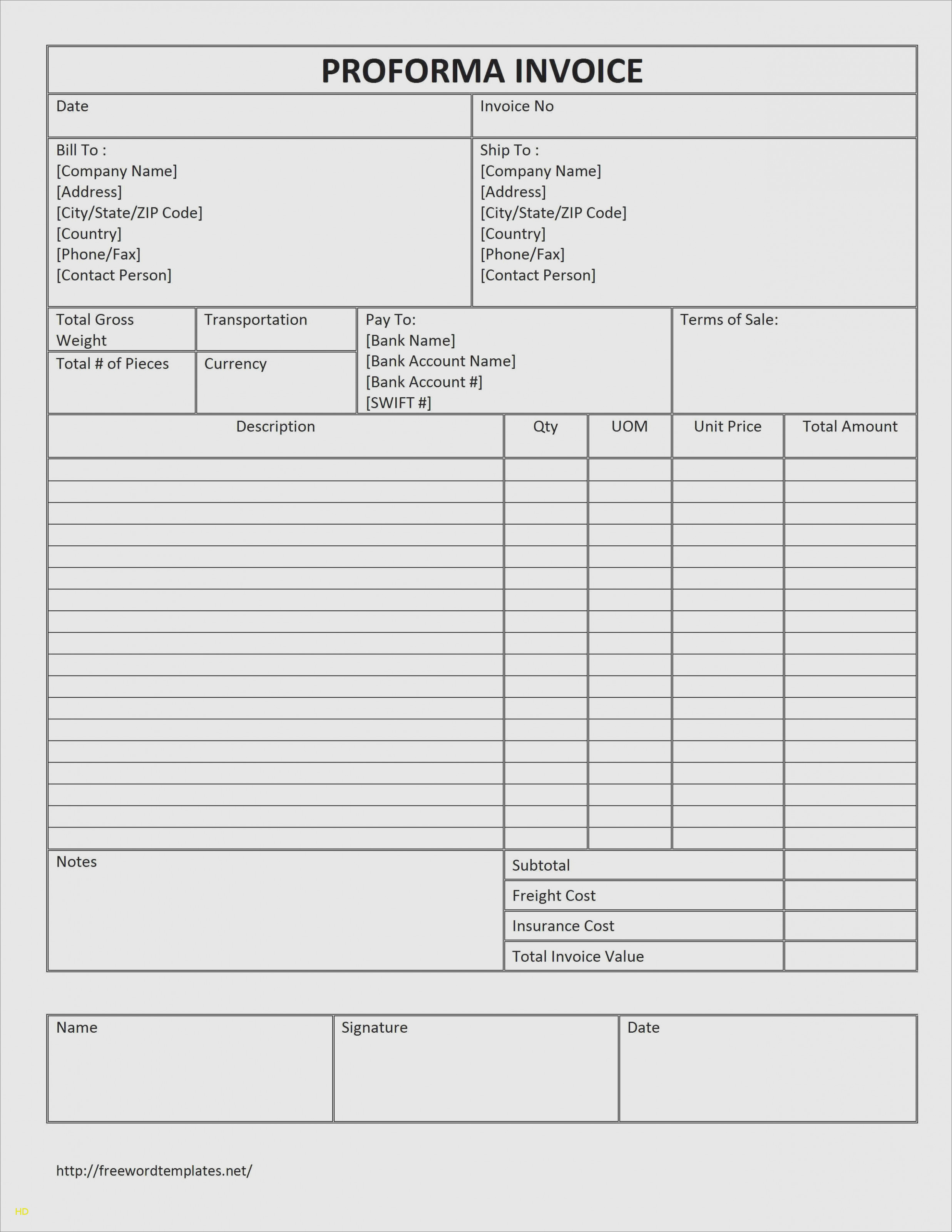 Printable Towing Invoice Templates