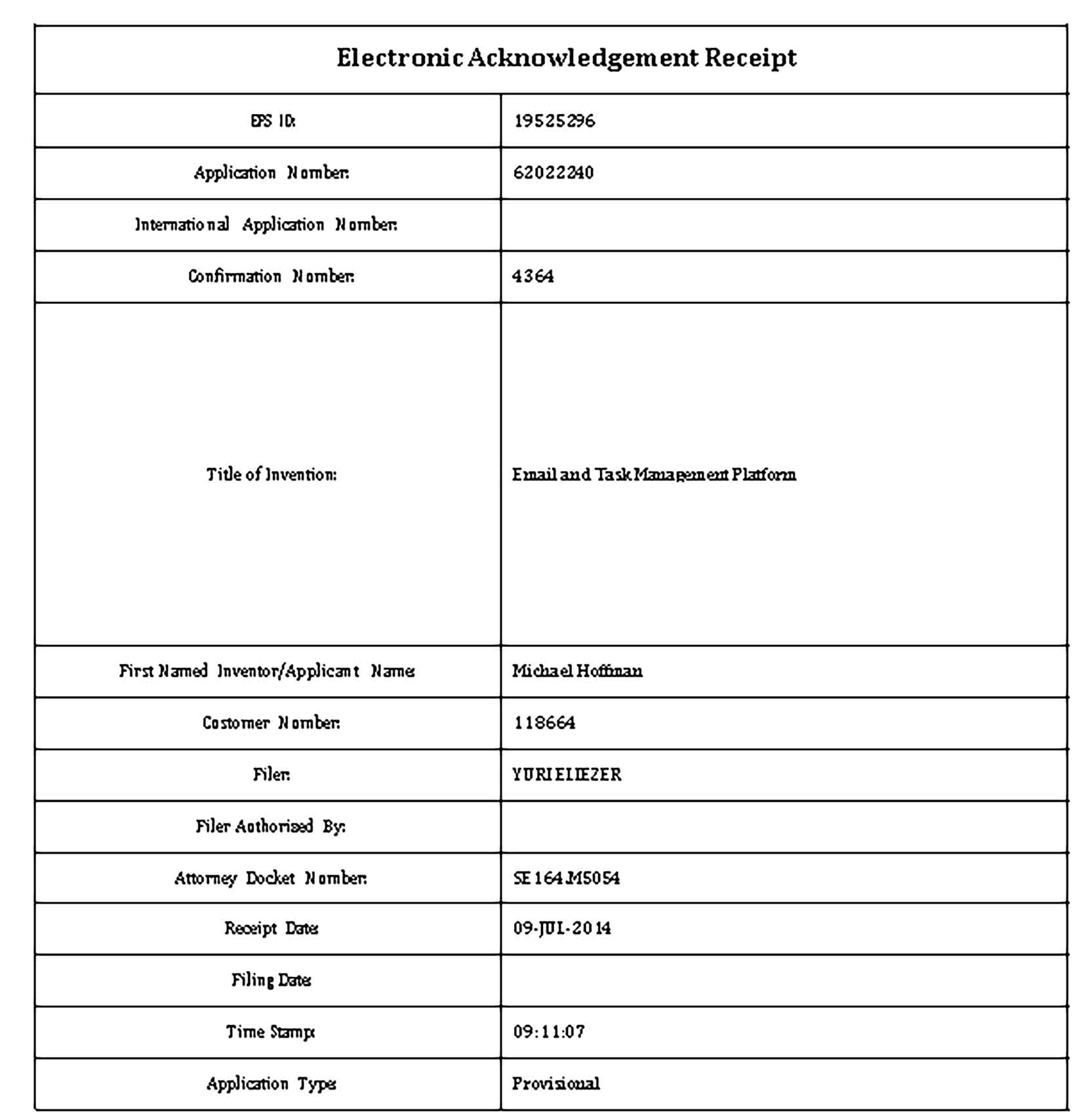 Sample Electronic Payment Acknowledgement Receipt Templates