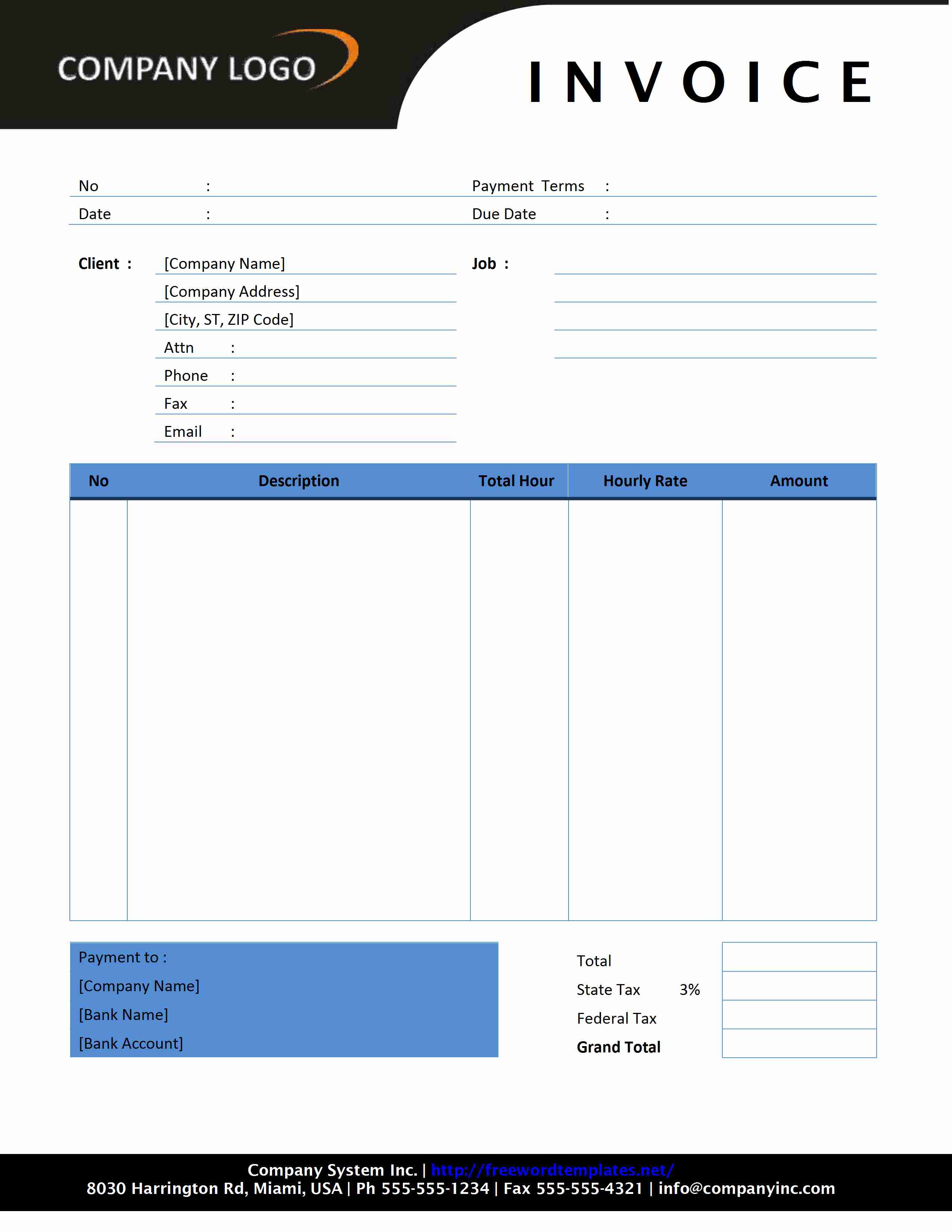 Sample Hourly Invoice Templates