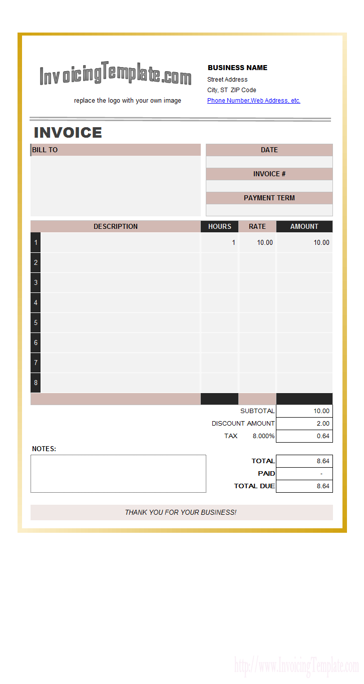 Sample Templates Baby Sitting Invoice