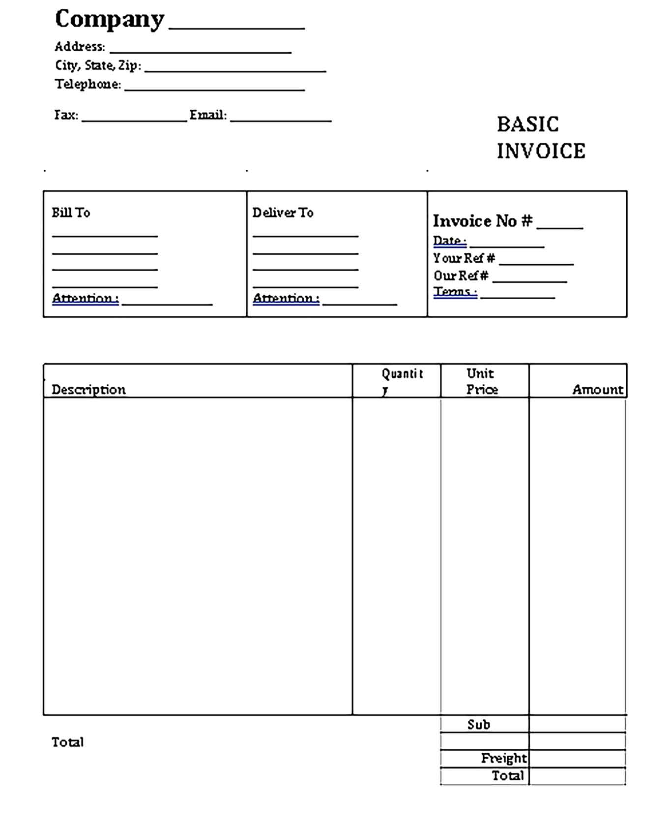 Sample Templates Basic Invoice
