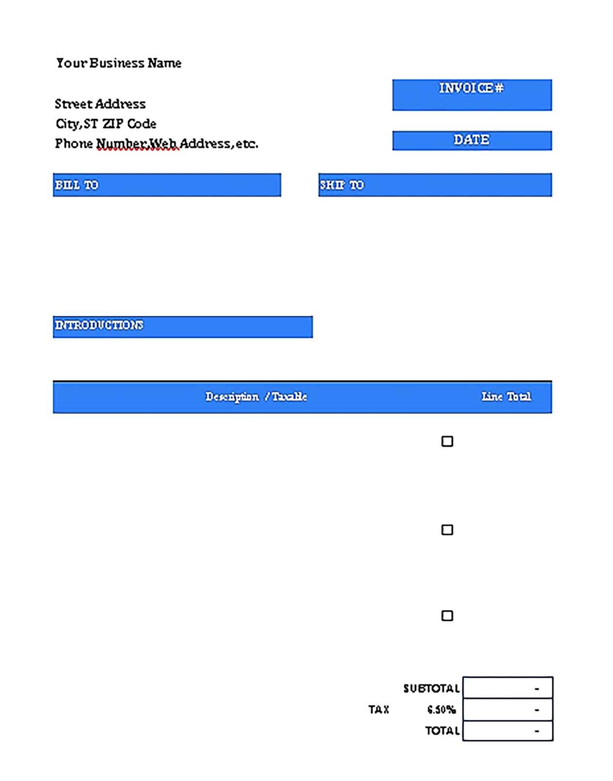 Sample Templates Blank Purchase Invoice
