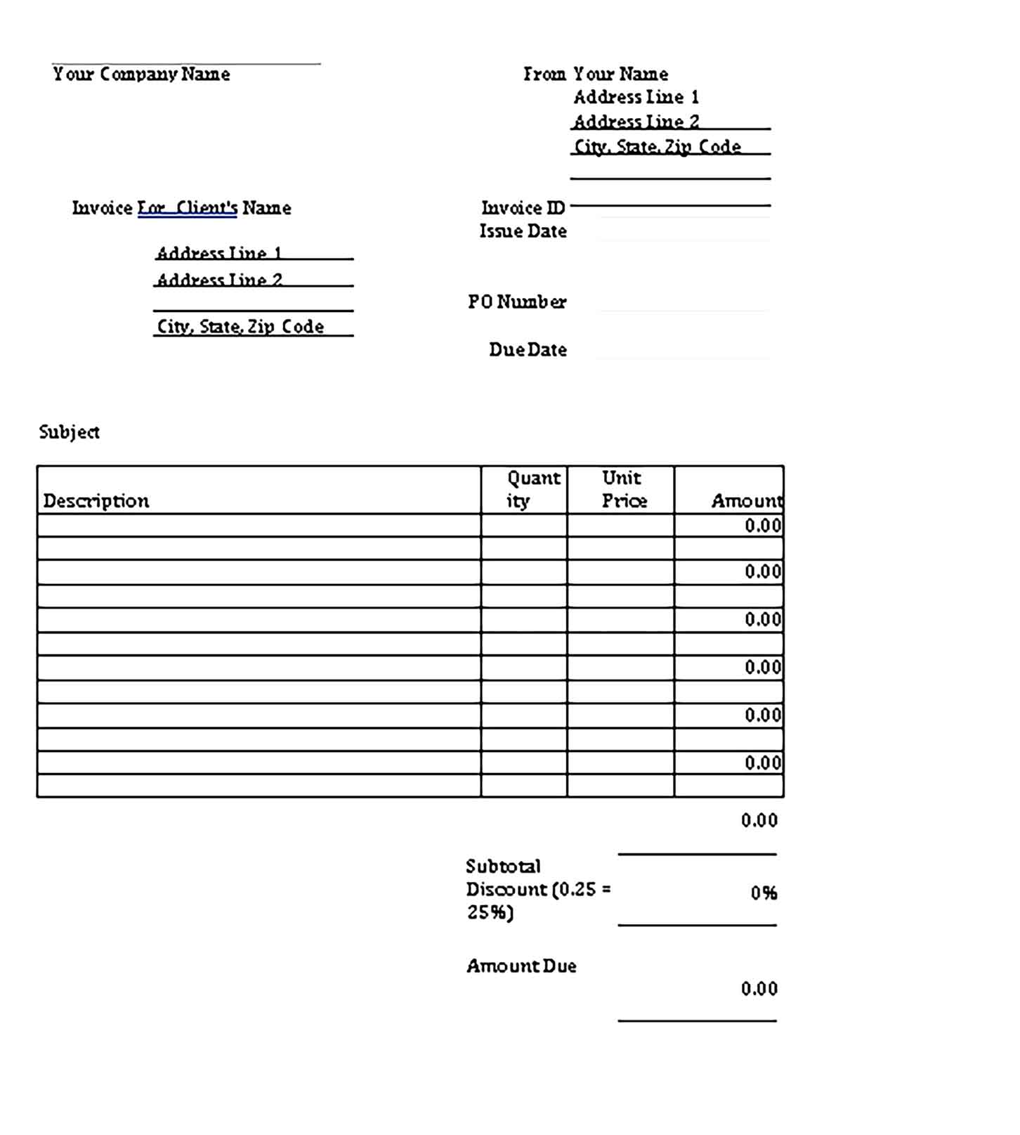 Sample Templates Home Bakery Invoice
