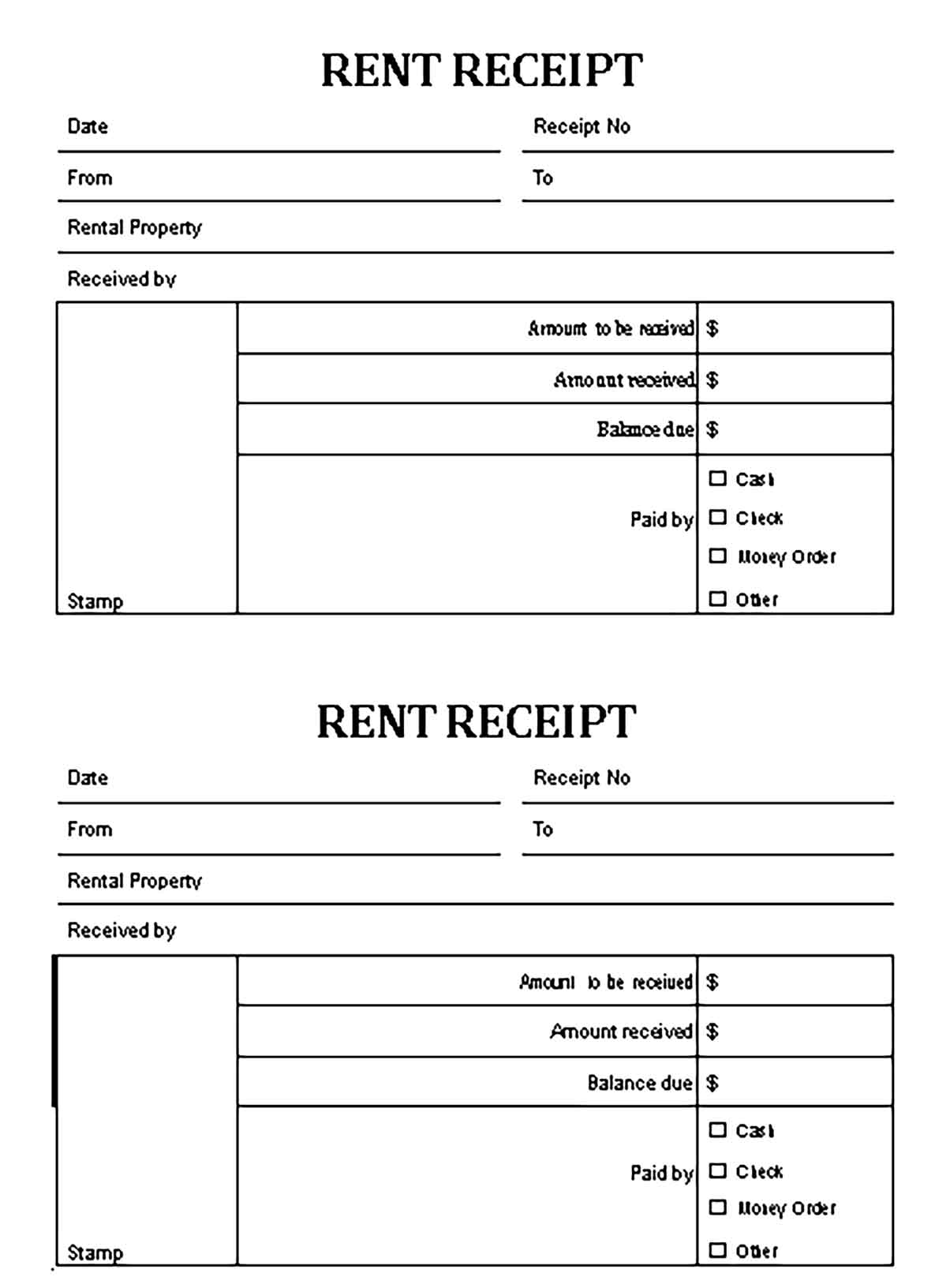 Sample Templates Rent Invoice