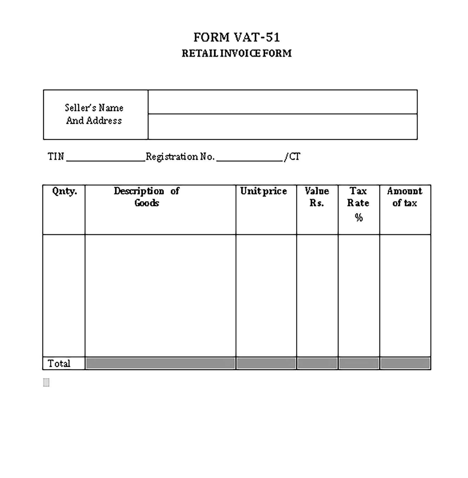 Sample Templates Retail Invoice Forms