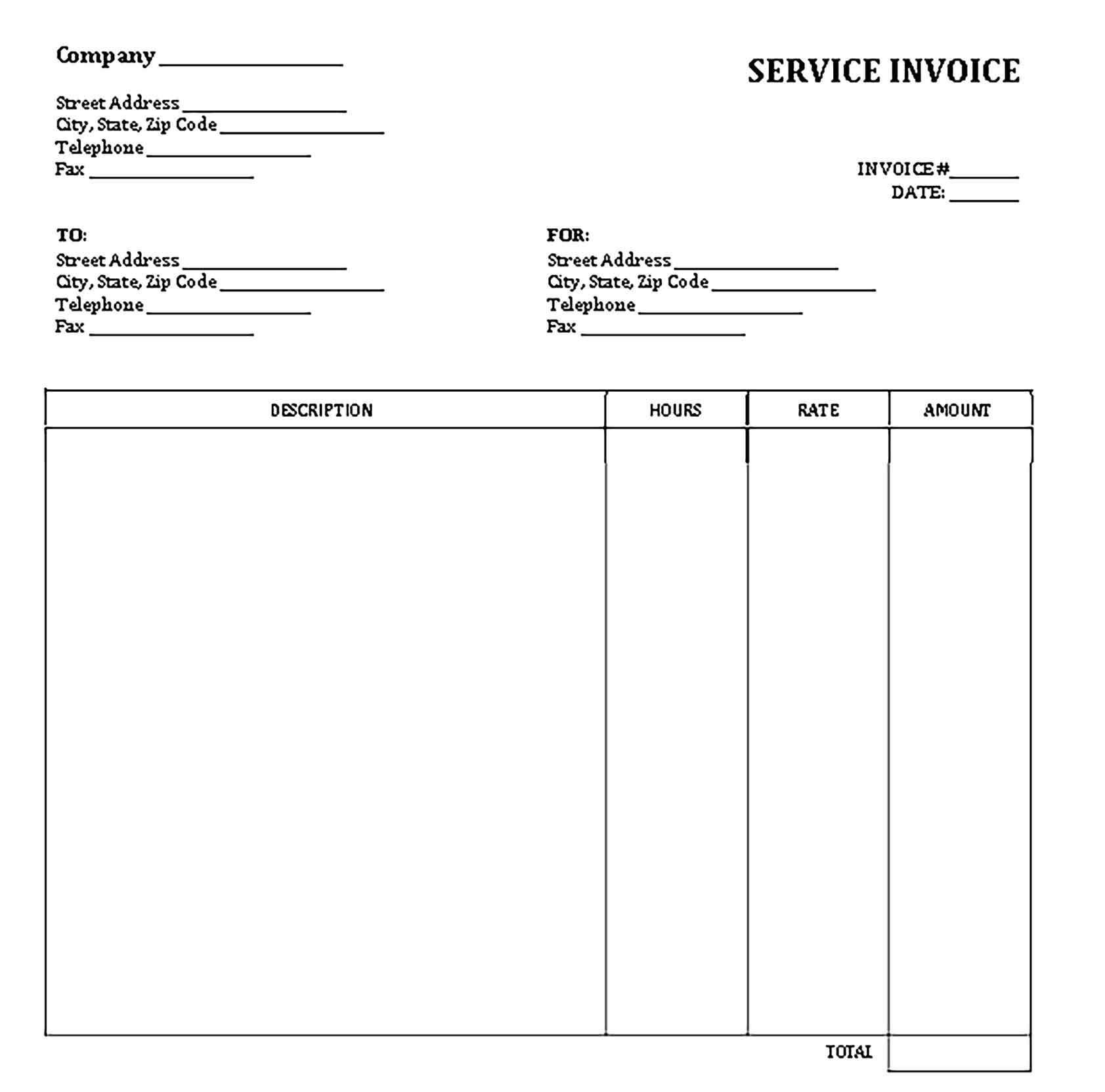 Sample Templates Service Invoice 2