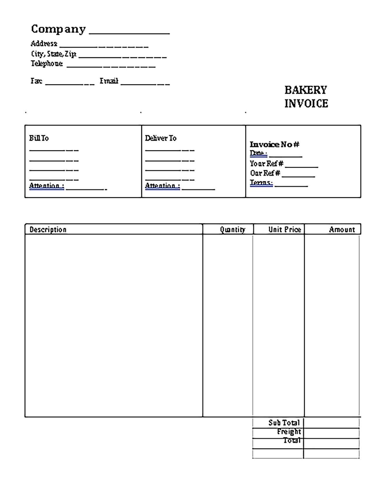 Sample Templates Simple Bakery Invoice 1 1