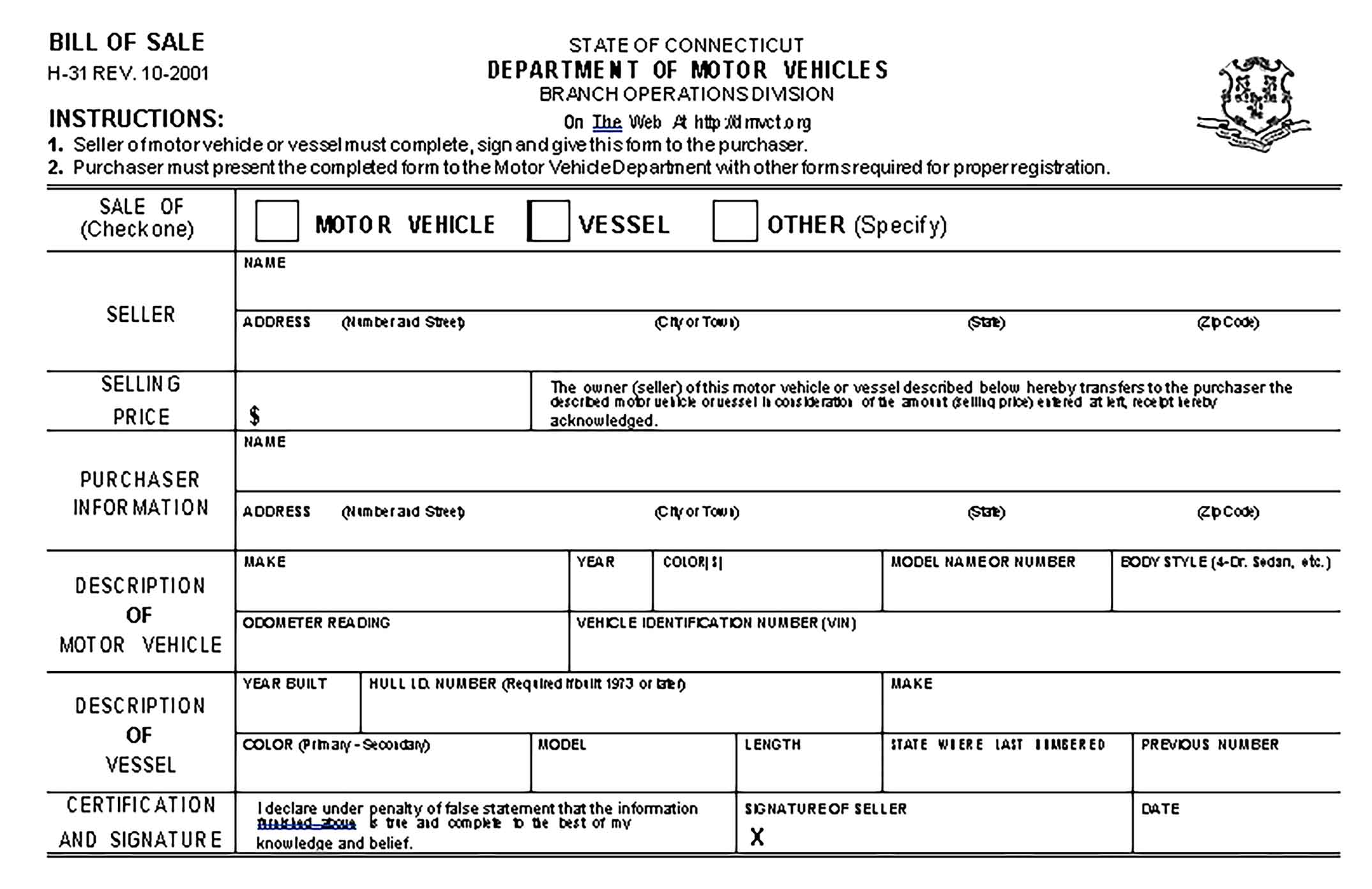 Sample motorcycle bill of sale form Templates