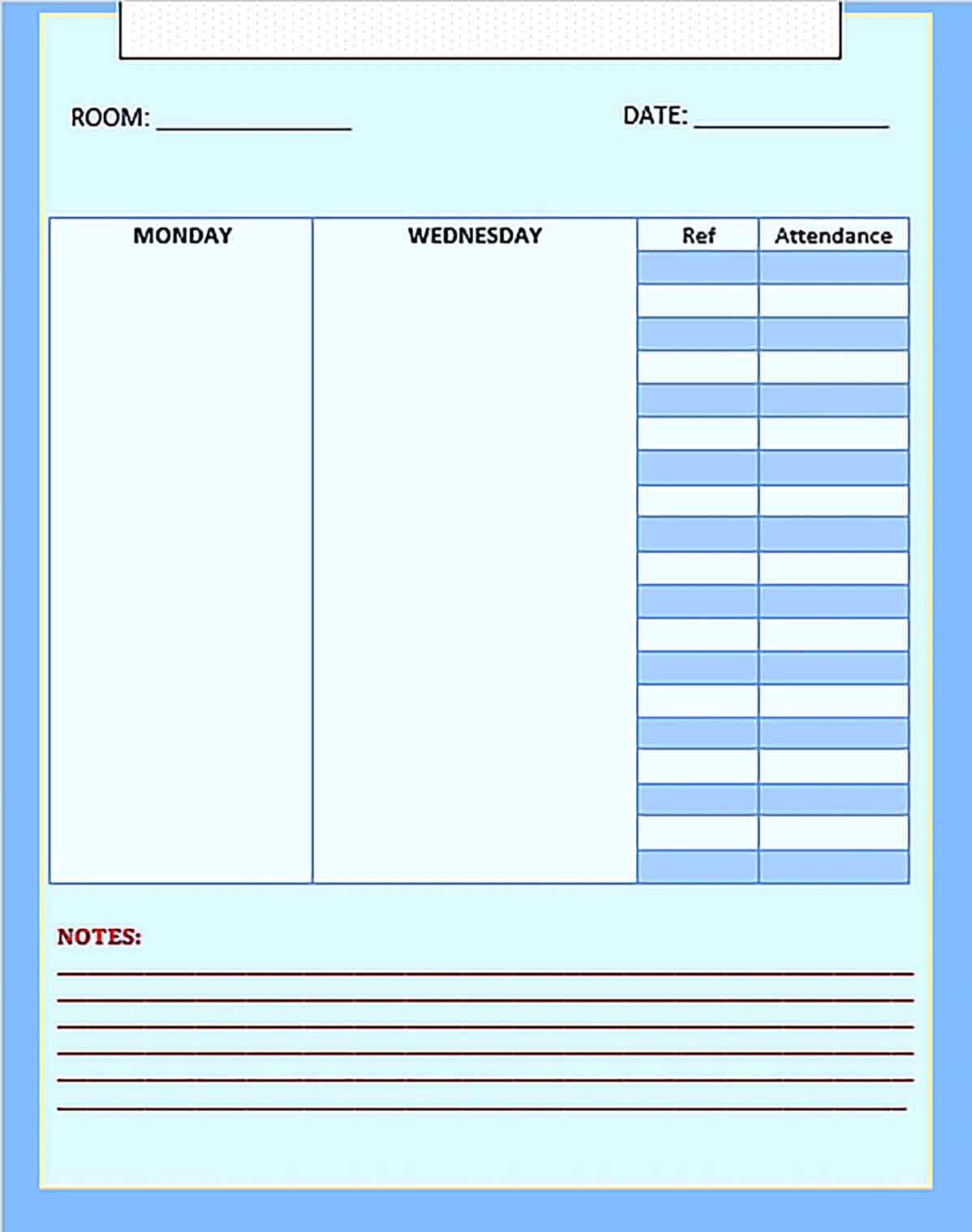 Template Blank Meeting Schedule Sample