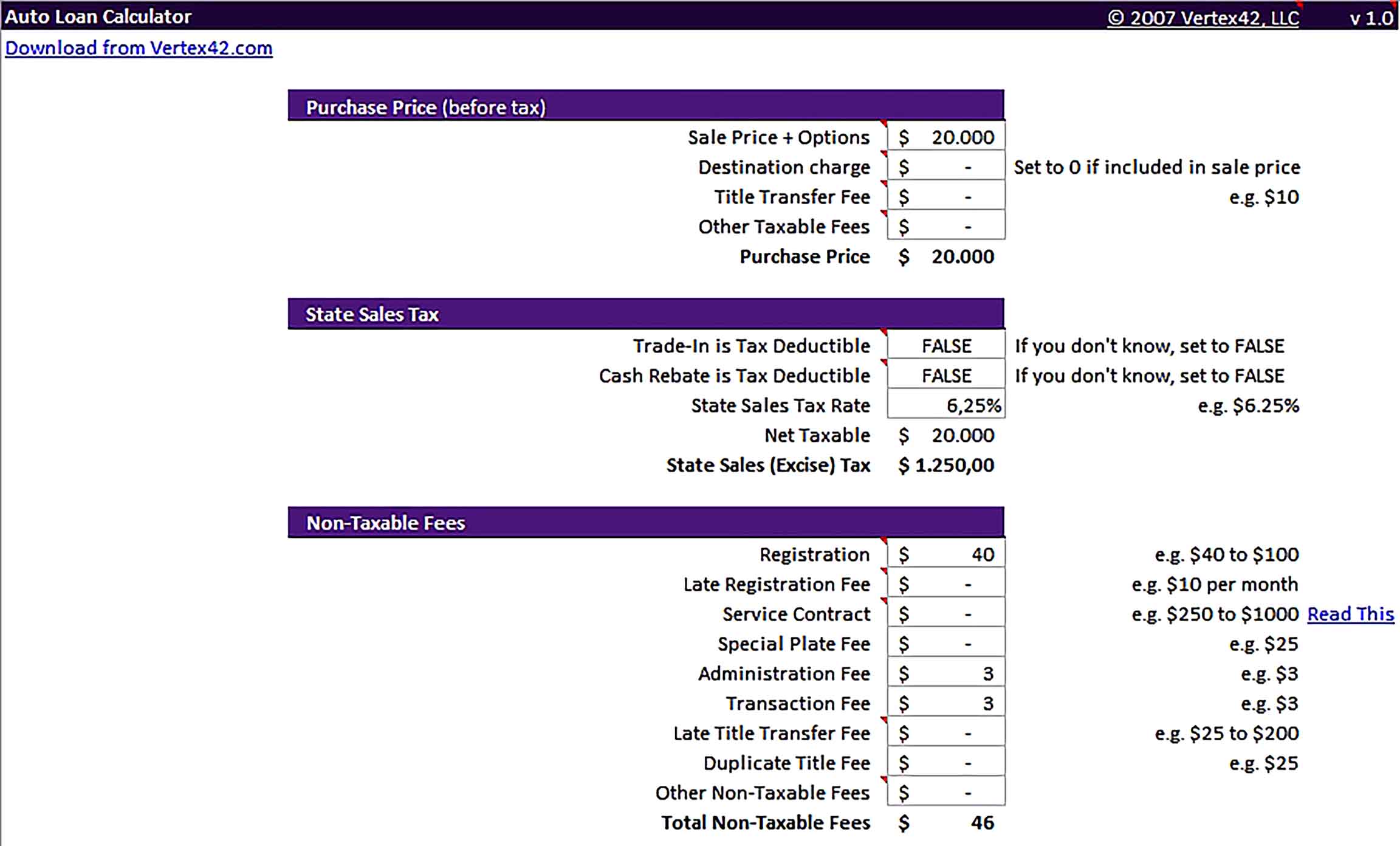 Template Editable Auto Loan Payoff Calculator Schedule Sample