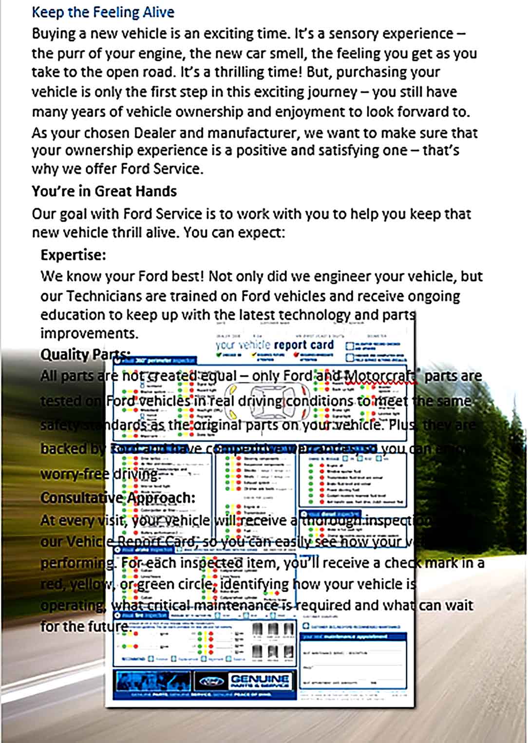 Template Ford Maintenance Schedule Sample