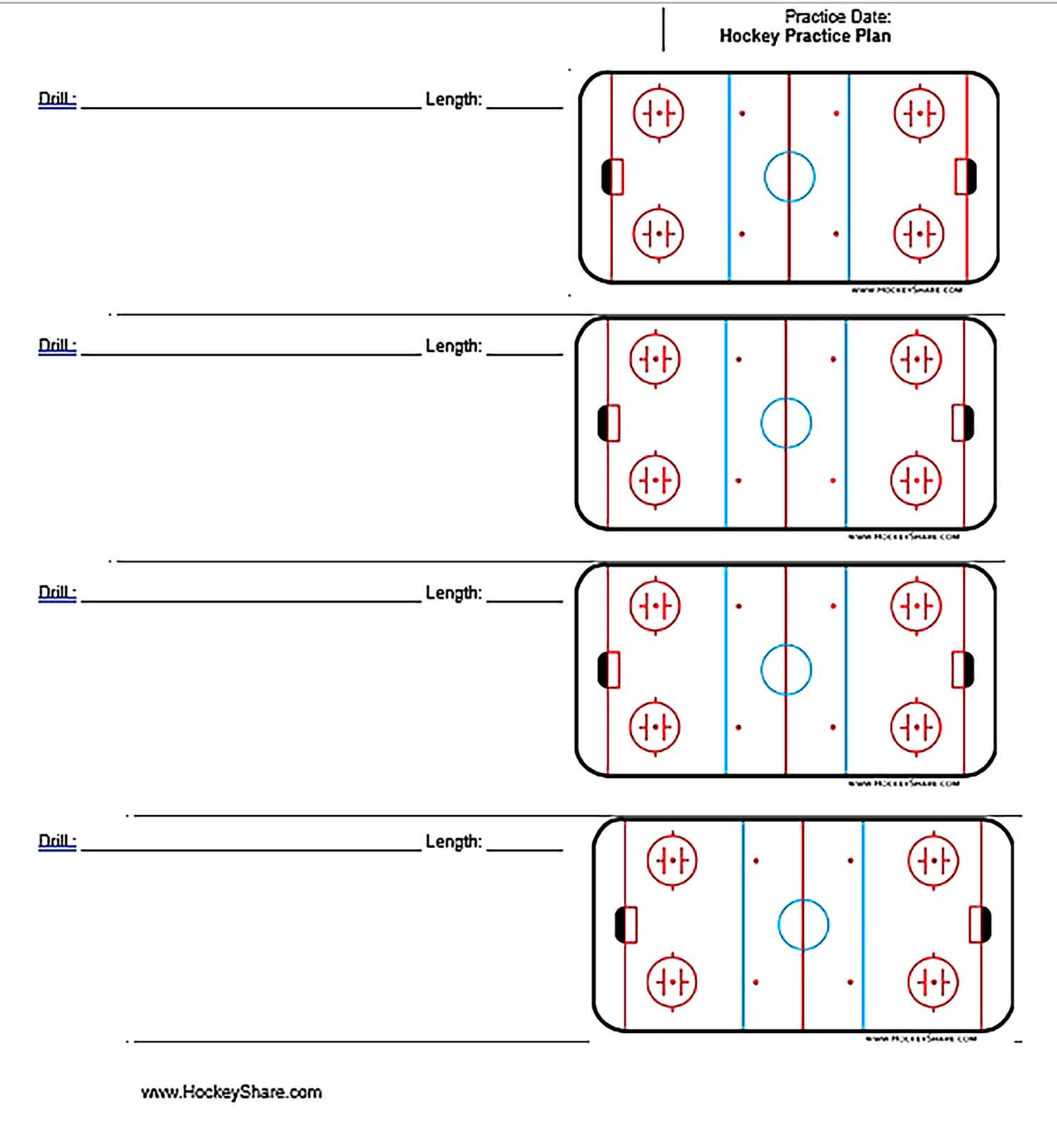 Template Hockey Practice Schedule Sample