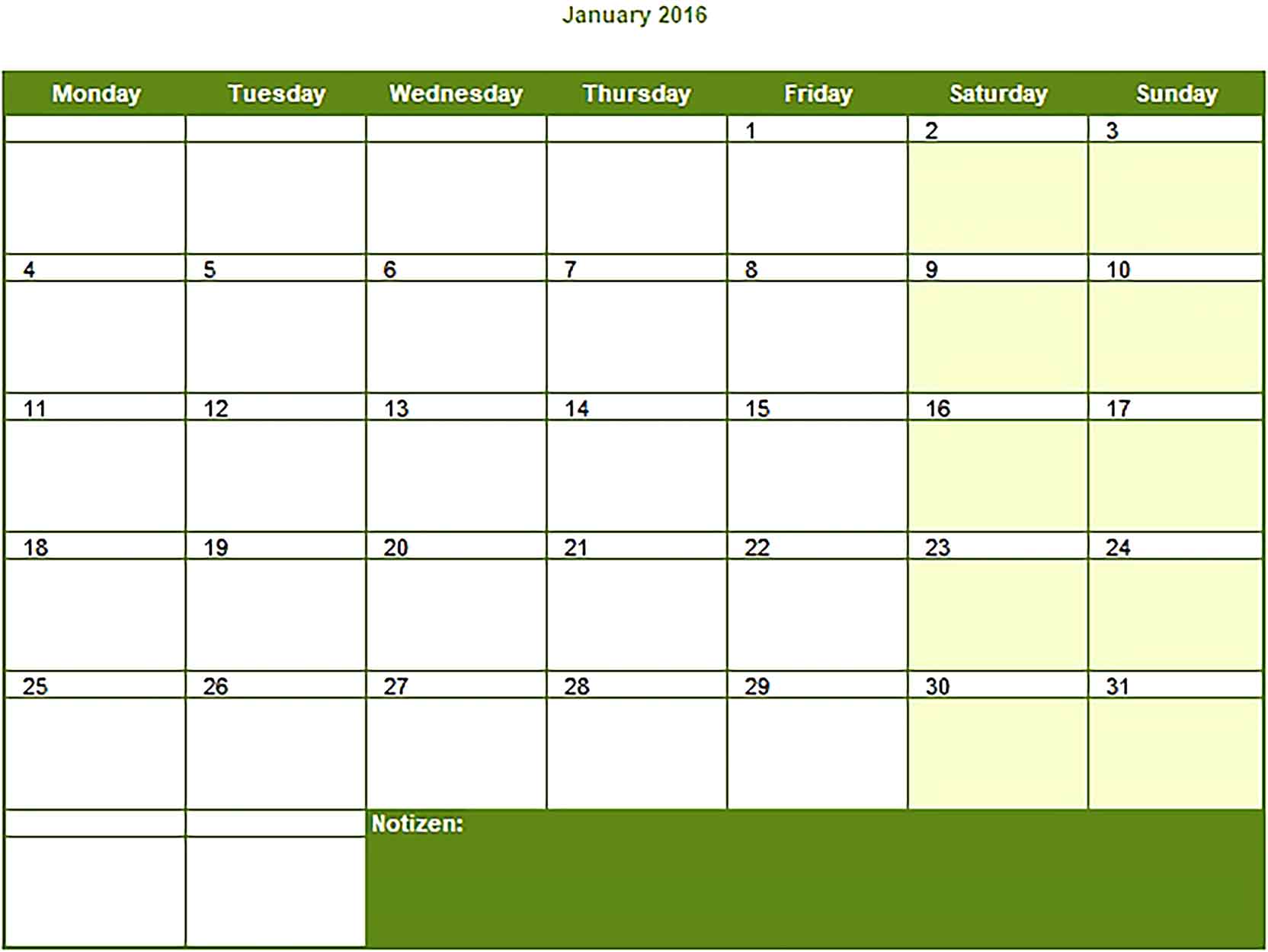 Template Monthly Calendar Schedule Sample