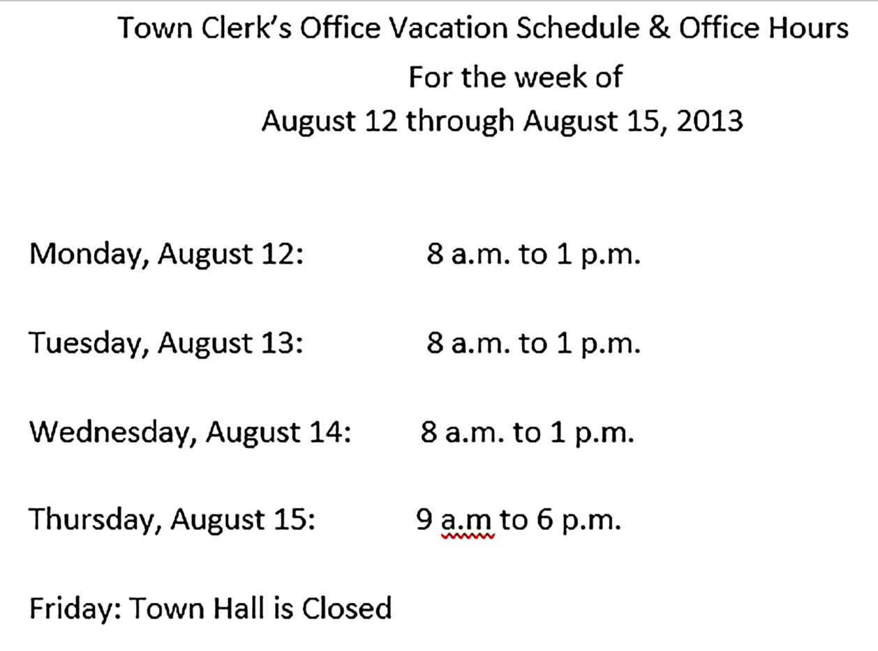 Template Office Vacation Schedule Sample