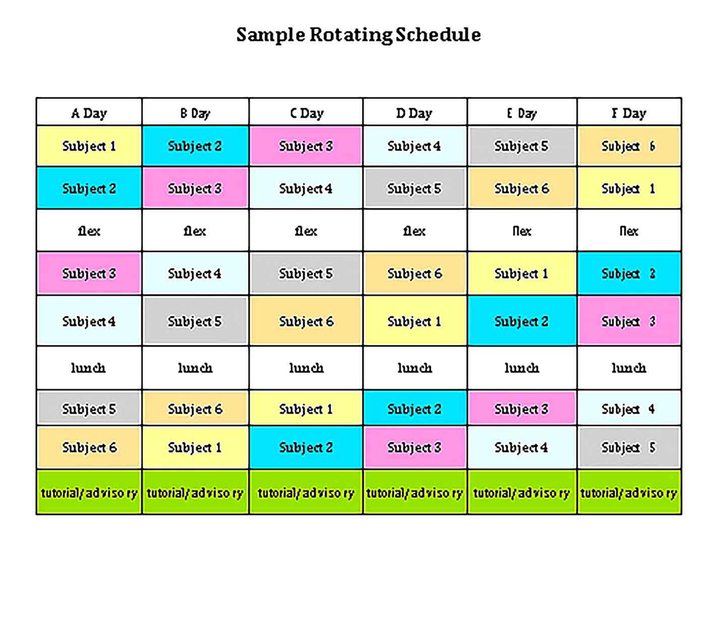 Template Rotating Schedule Sample 001