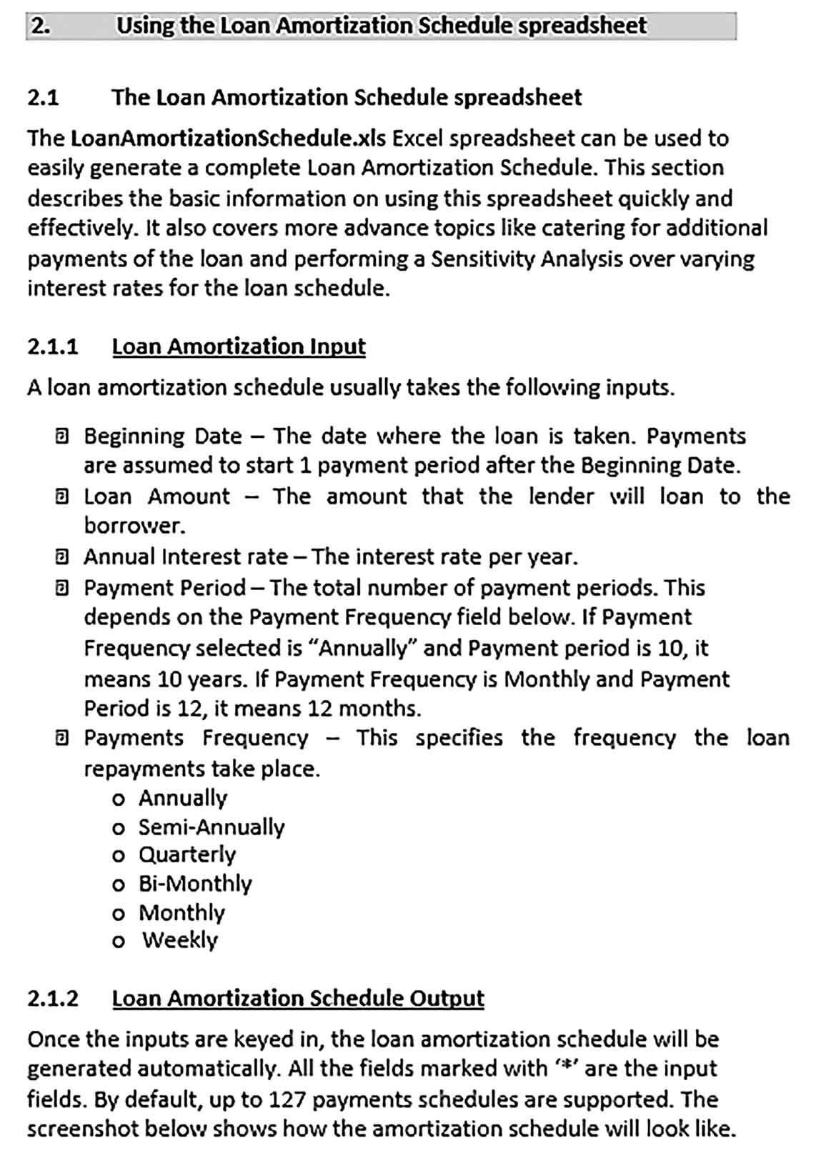 Template Simple Loan Amortization Schedule Sample