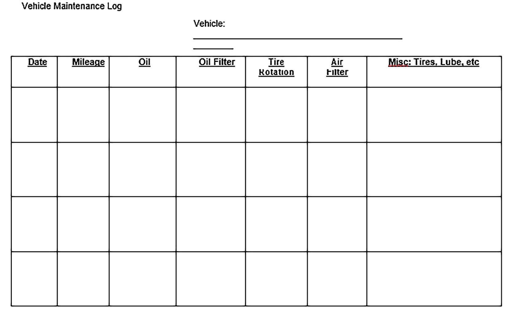 Template Vehicle Maintenance Schedule Sample