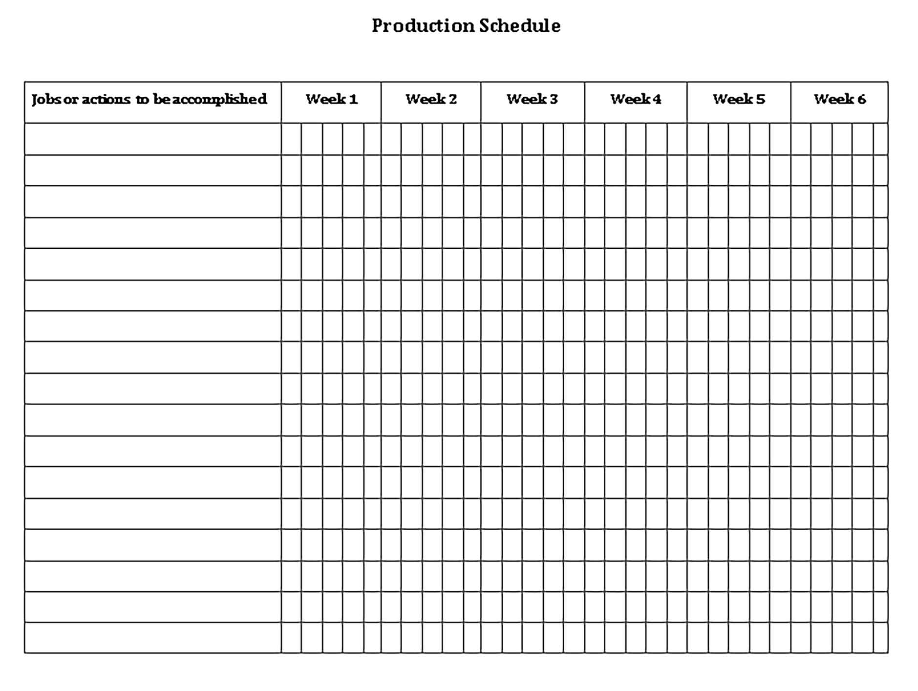 Template production schedule Sample 001
