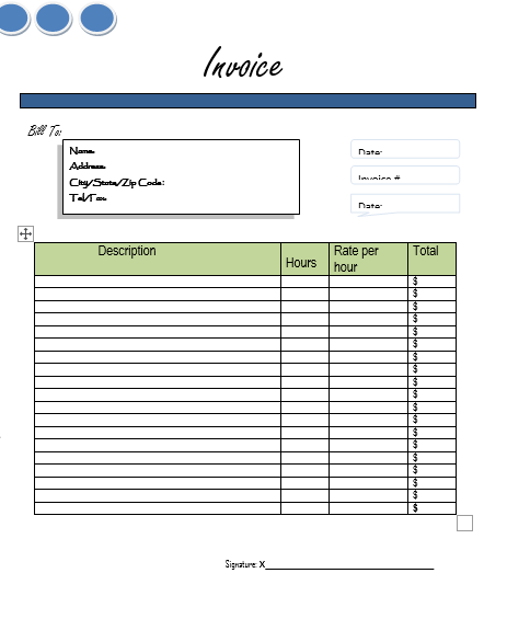 free printable service invoice template