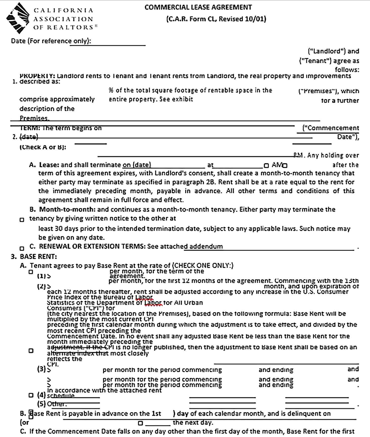Sample Commercial Lease Agreement 002