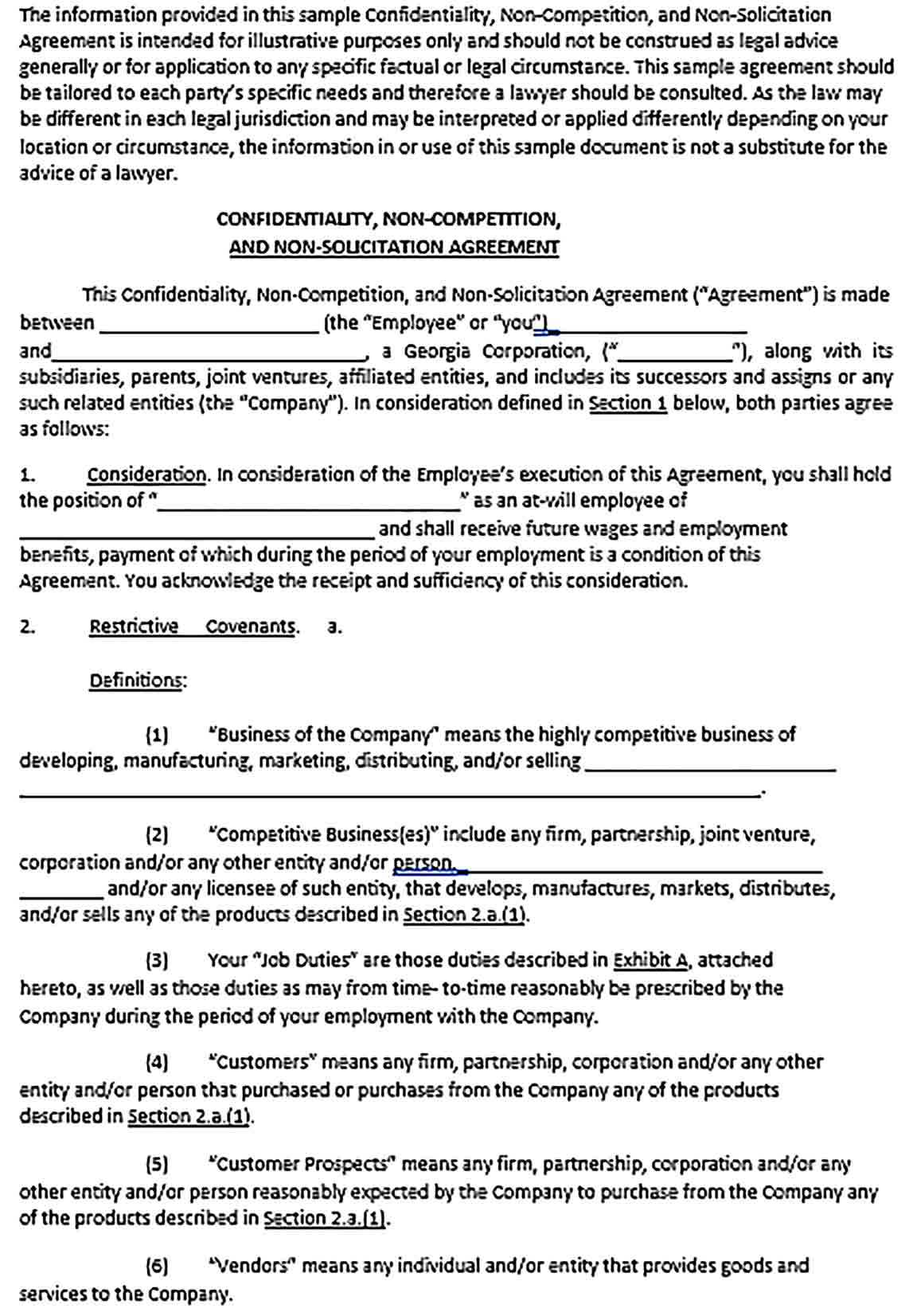 Sample Employee Confidentiality Agreement Form