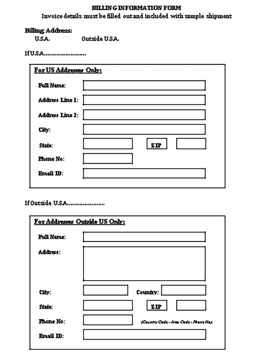 Templates Billing Invoice Form Example
