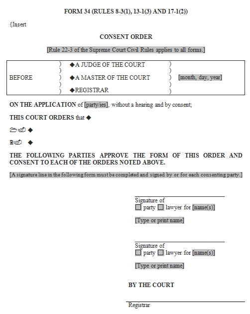 Templates Consent Order Example