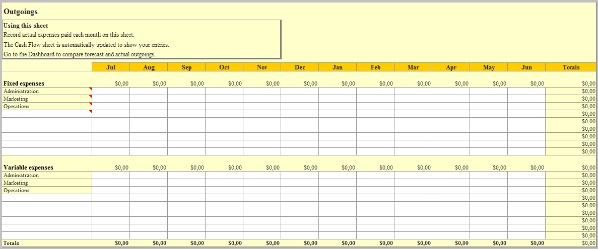 Templates Excel for Cash Flow Order Tracker 3 Example