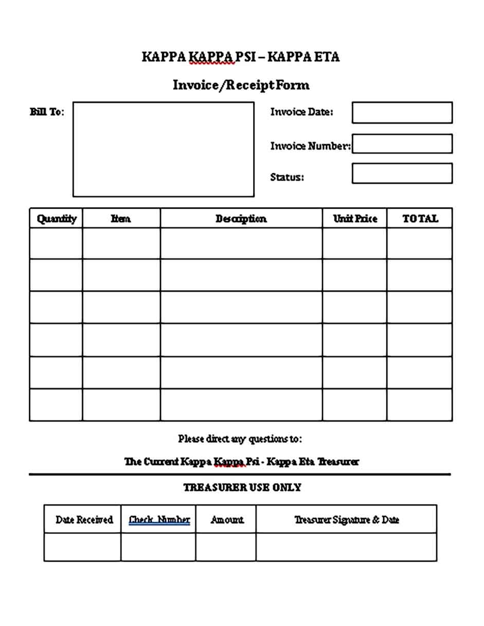 Templates Invoice Receipt Form Example