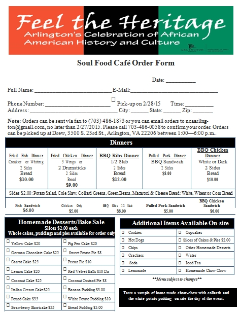 Templates PDF Dinner Bake Sale Order Form Example