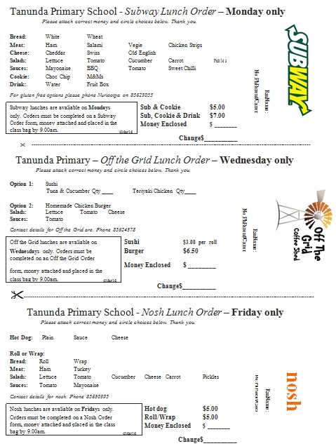 Templates School Lunch Example