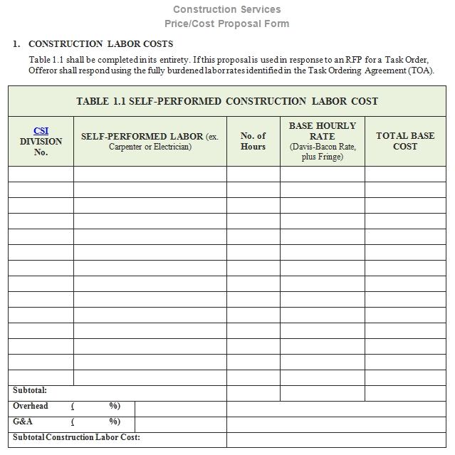 Templates Simple Construction Proposal Order 2 Example
