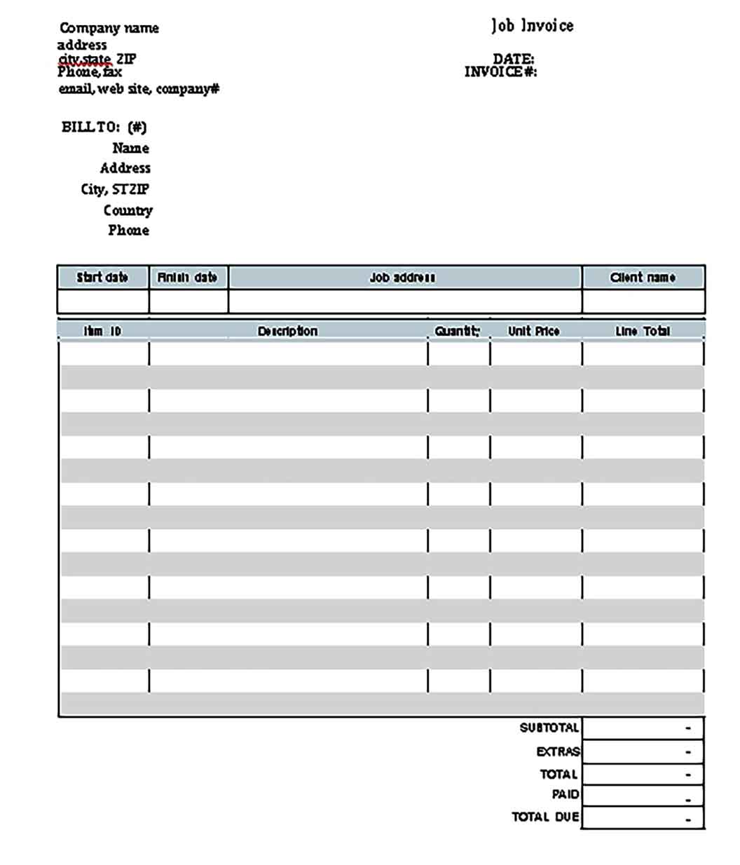 Templates Simple Invoice Example