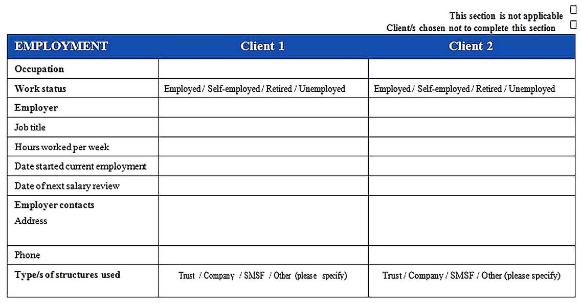 Templates for Financial Needs Analysis 4 Sample Copy
