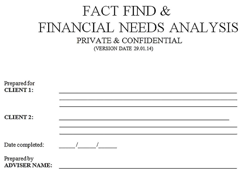 Templates for Financial Needs Analysis Sample Copy