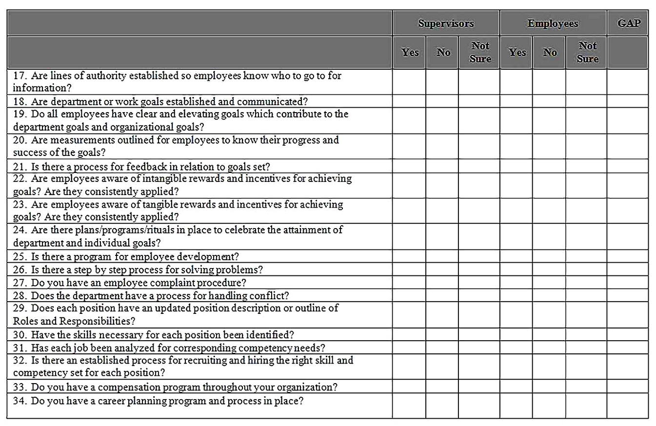 Templates for Organizational Gap Analysis 2 Sample