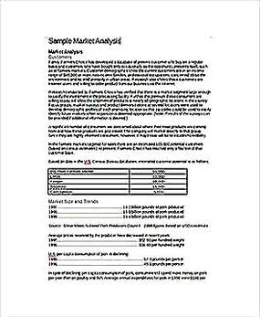 Templates for Product Market Analysis in DOC Sample