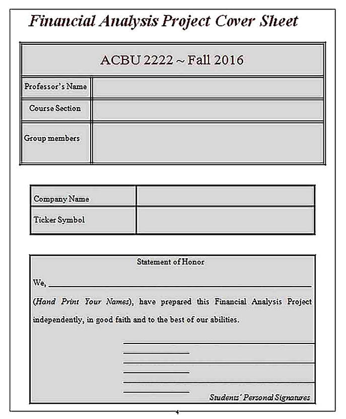 Templates for Project Accounting Financial Analysis Sample
