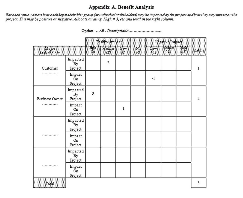 Templates for Project Business Case Analysis Sample
