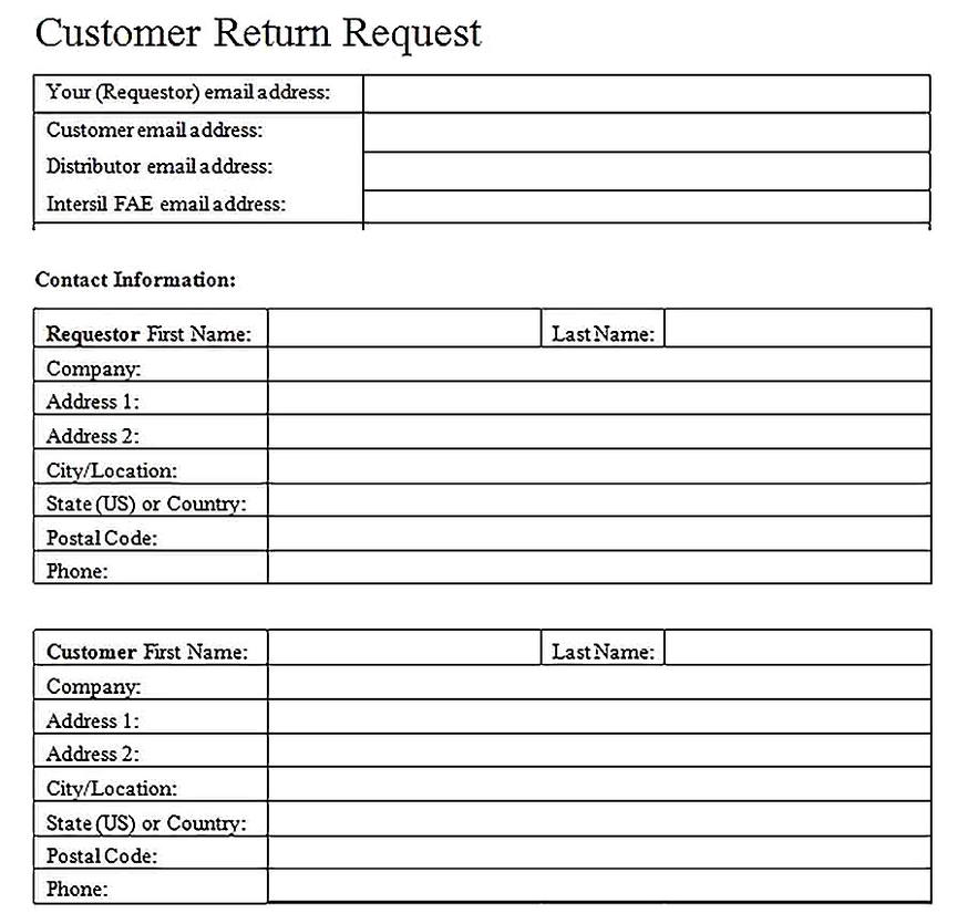 Templates for Quality Failure Analysis Request Form Sample