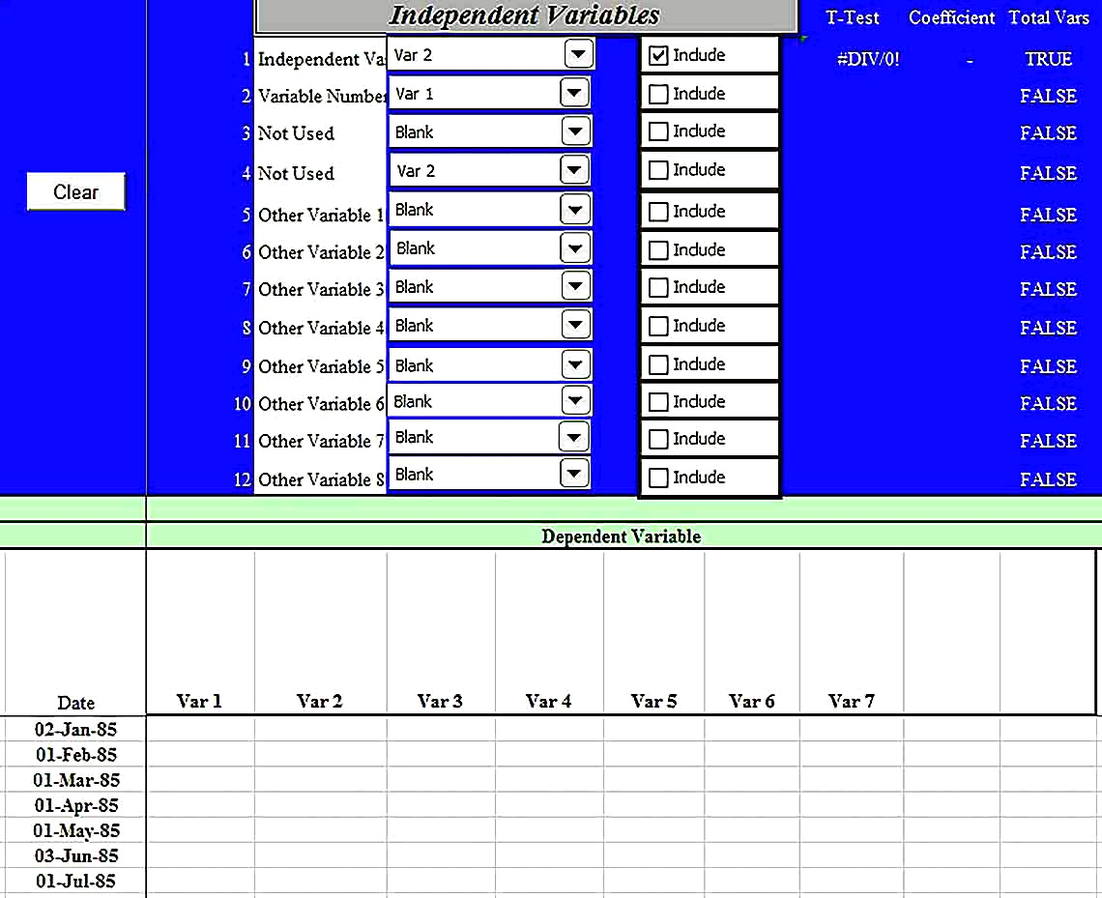 Templates for Regression Analysis Excel Sample 001