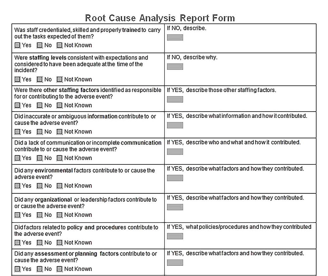 Templates for Root Cause Analysis Report Form4 Sample