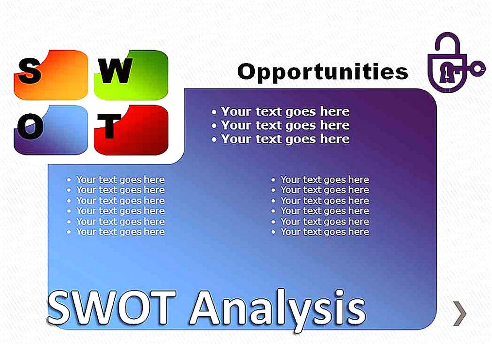 Templates for SWOT Analysis Pie Chart 4 Sample