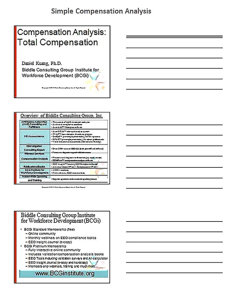 Templates for Simple Compensation Analysis Sample