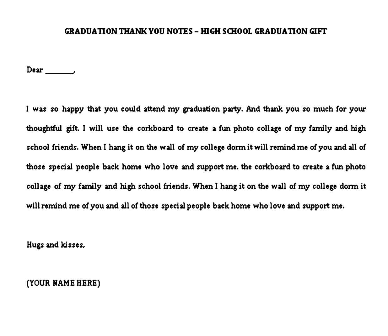 best graduation thank you note