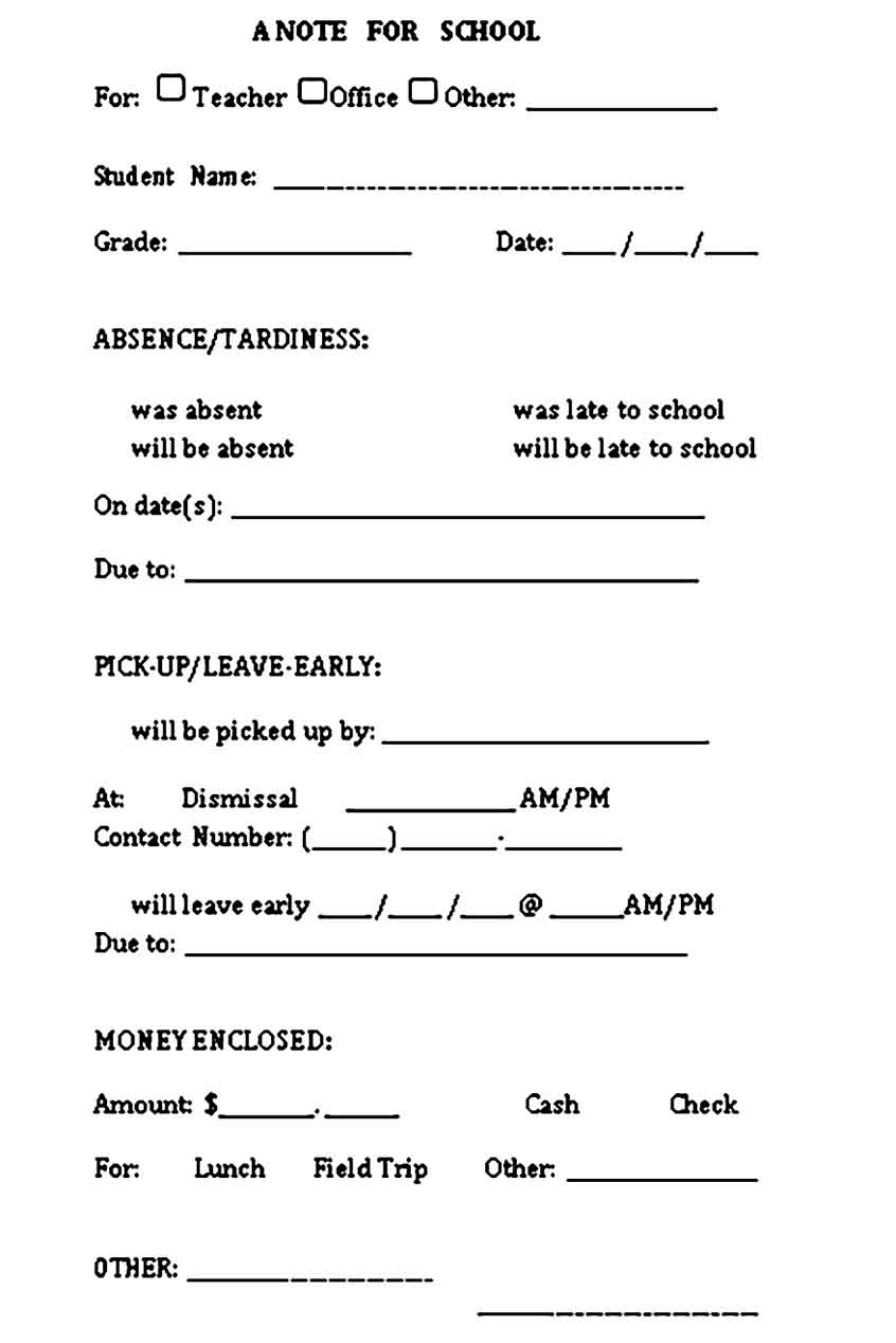 printable parent note form 1